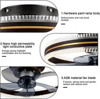 Ventilateur de plafond domestique avec éclairage intégré et pales invisibles