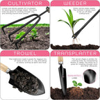 Kit d’Outils de Jardinage en Acier Inoxydable