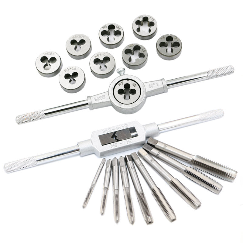 Ensemble Tarauds et Filières Métriques à Main – Outils de Quincaillerie avec Clé