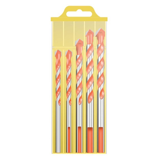 Kit de forets Bawang multifonction – pour carreaux, verre et béton, forets en alliage céramique croix et triangle