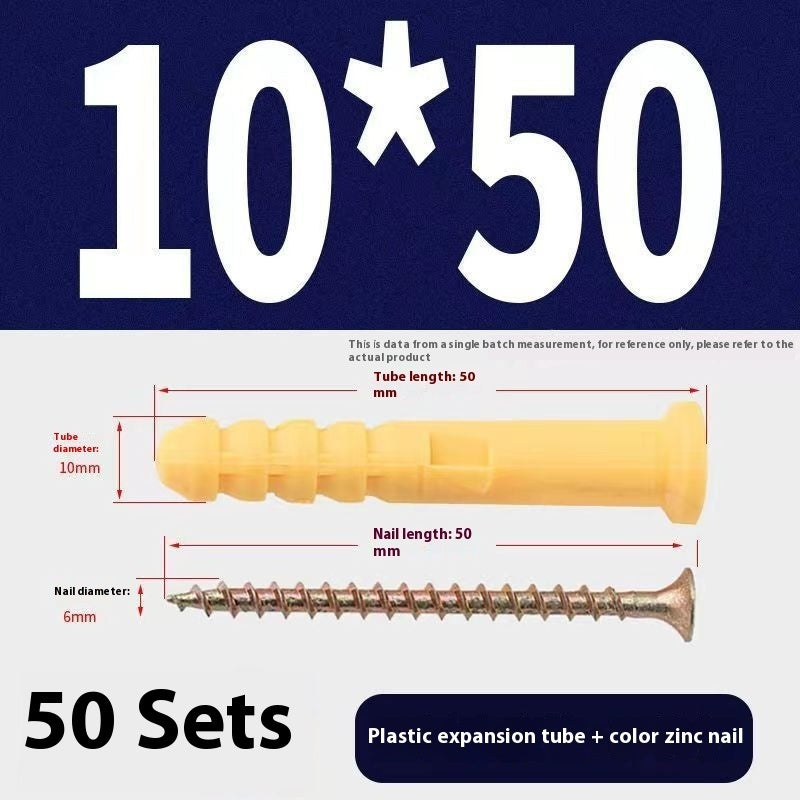 Kit de chevilles plastiques jaunes – boulons d’expansion avec tubes en nylon