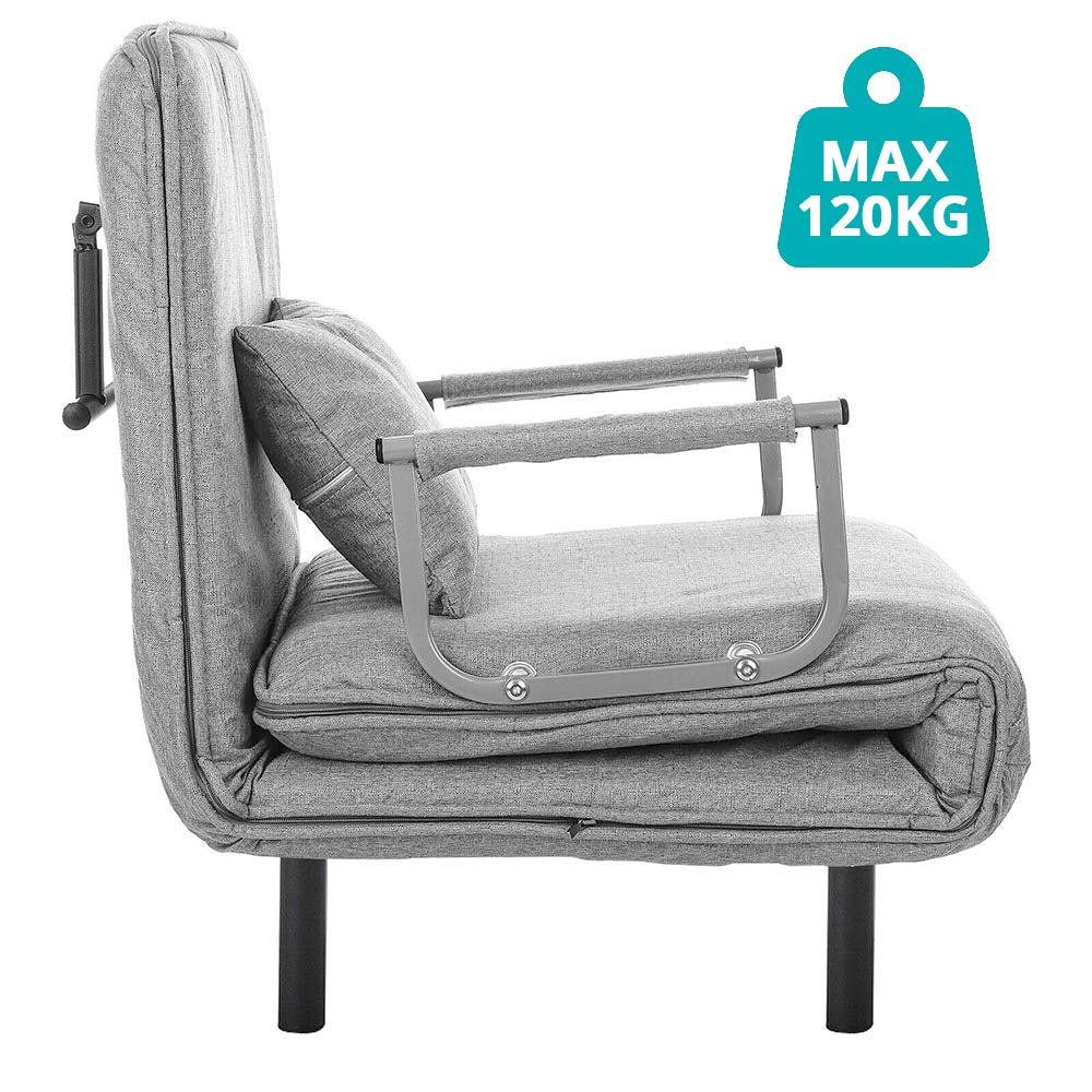 Fauteuil-lit 2 en 1, plusieurs coloris - gris clair - 1