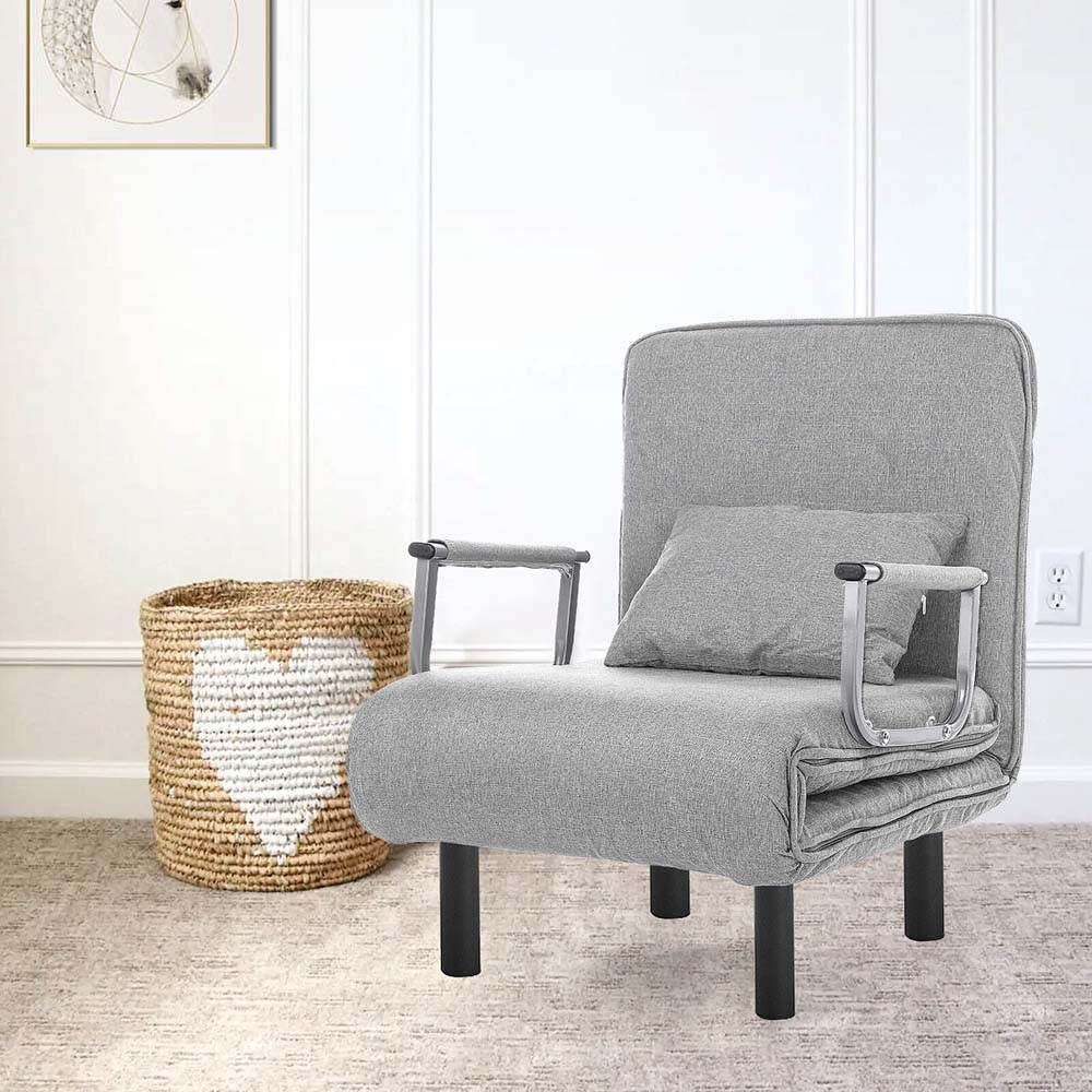 Fauteuil-lit 2 en 1, plusieurs coloris - gris clair -3