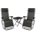 2 chaises de jardin zéro gravité avec table-0