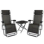 2 chaises de jardin zéro gravité avec table-0