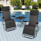 2 chaises de jardin zéro gravité avec table -1