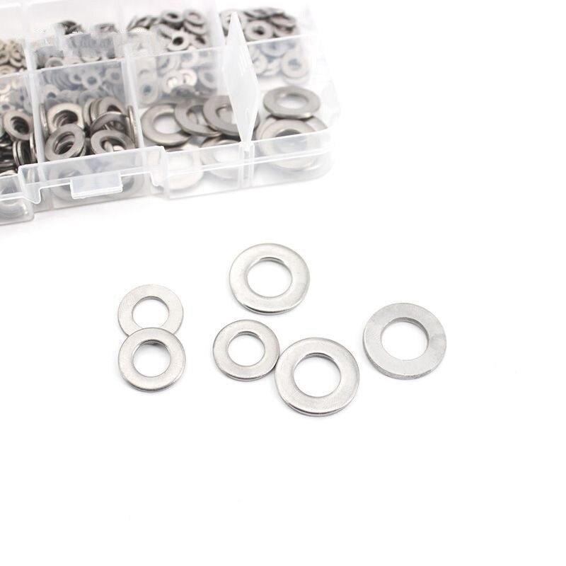 Jeu de rondelles plates en acier inoxydable 304 – tailles M1,6 à M10
