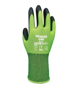Gants de manutention et jardinage WG501 – nitrile ultra-fin respirant, résistant à l’usure, antidérapant