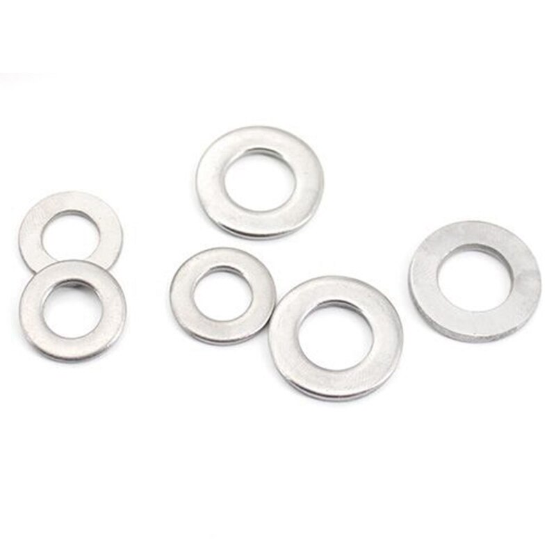 Jeu de rondelles plates en acier inoxydable 304 – tailles M1,6 à M10