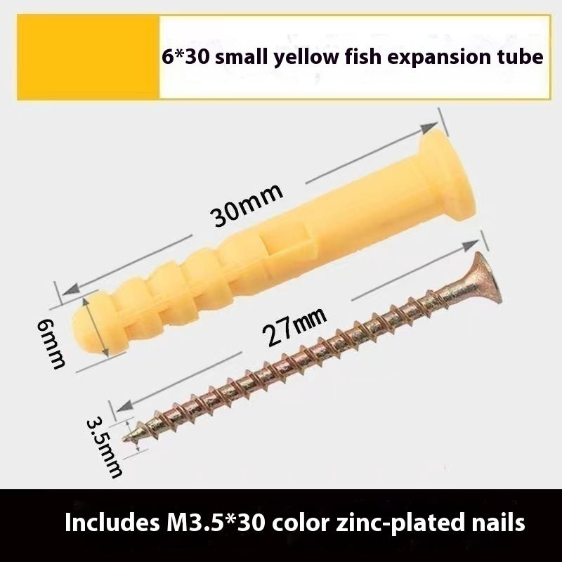 Kit de chevilles plastiques jaunes – boulons d’expansion avec tubes en nylon