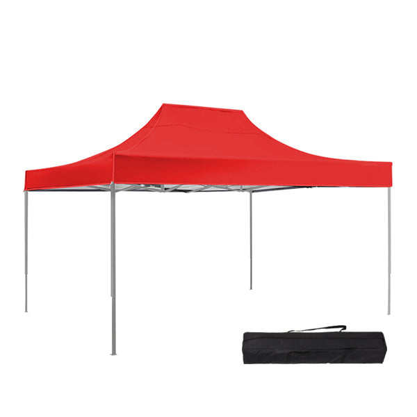 Pavillon de jardin pliant, plusieurs modèles - 3 x 4,5 mètres - rouge - pavillon + sac de transport - 1 pièce