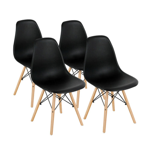 4 chaises modernes pour la salle à manger, en 4 coloris - noir - 0