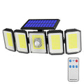 Lampe solaire orientable à 5 panneaux, 300 LEDs