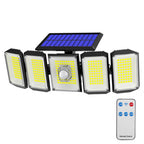 Lampe solaire orientable à 5 panneaux, 300 LEDs