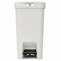 Poubelle à pédale Brabantia StepUp avec fenêtre indicatrice du type de déchet, couvercle anti-condensation, 16 L - taille D, 91 % de plastique recyclé, gris clair - 800221 (800221)