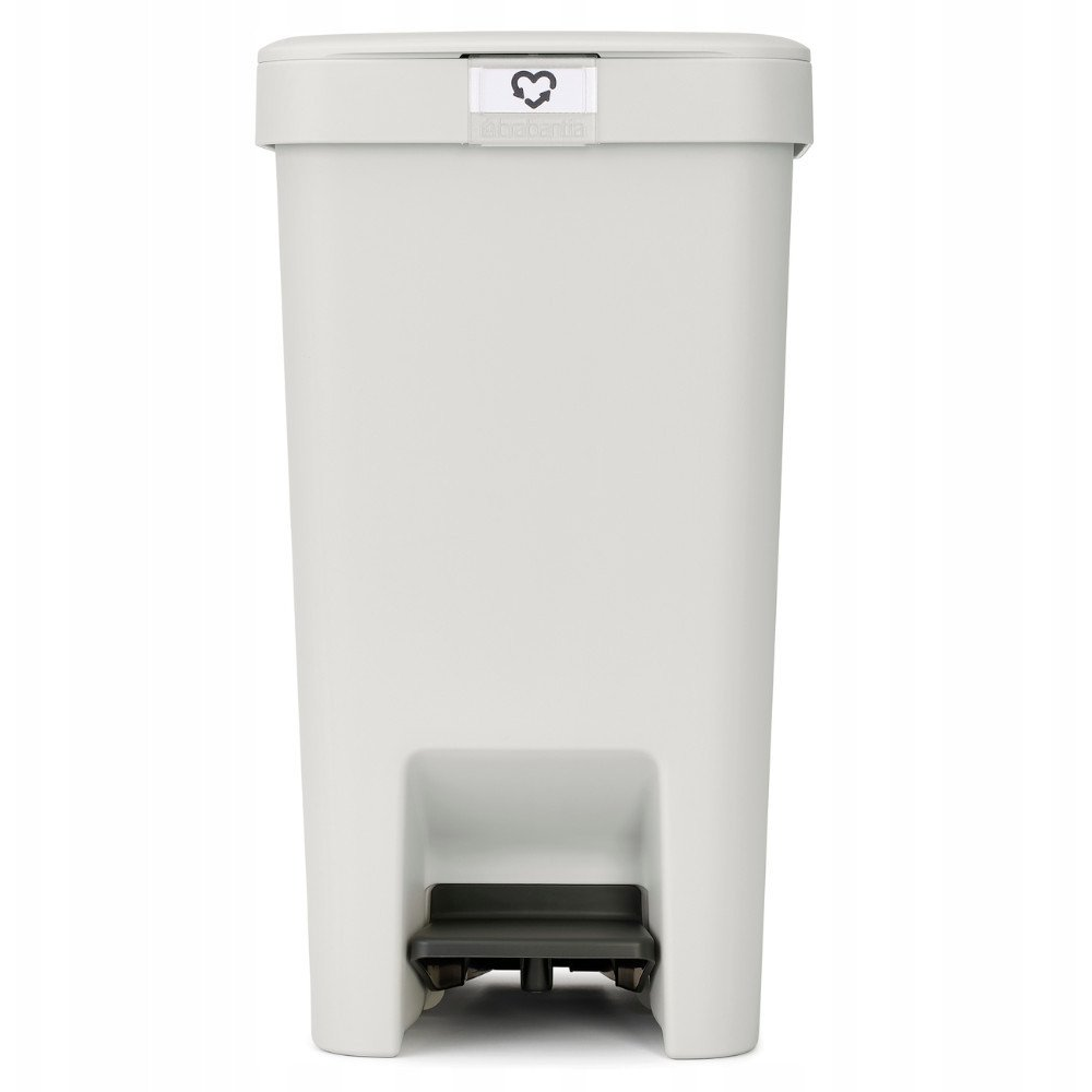Poubelle à pédale Brabantia StepUp avec fenêtre indicatrice du type de déchet, couvercle anti-condensation, 16 L - taille D, 91 % de plastique recyclé, gris clair - 800221 (800221)