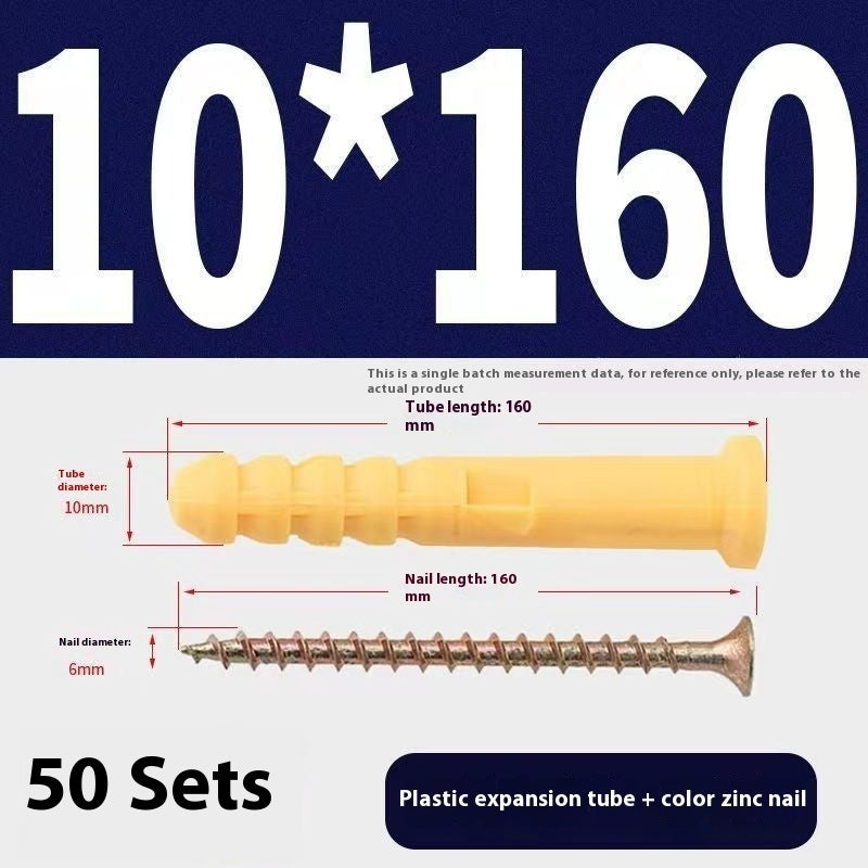 Kit de chevilles plastiques jaunes – boulons d’expansion avec tubes en nylon