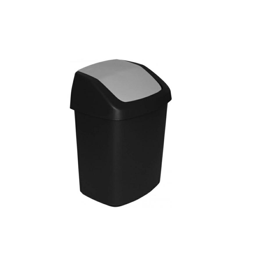 POUBELLE 25 L NOIR-ARGENT CURVER (229392)