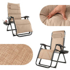 Chaise zéro-gravité rembourrée, en plusieurs couleurs - beige-4