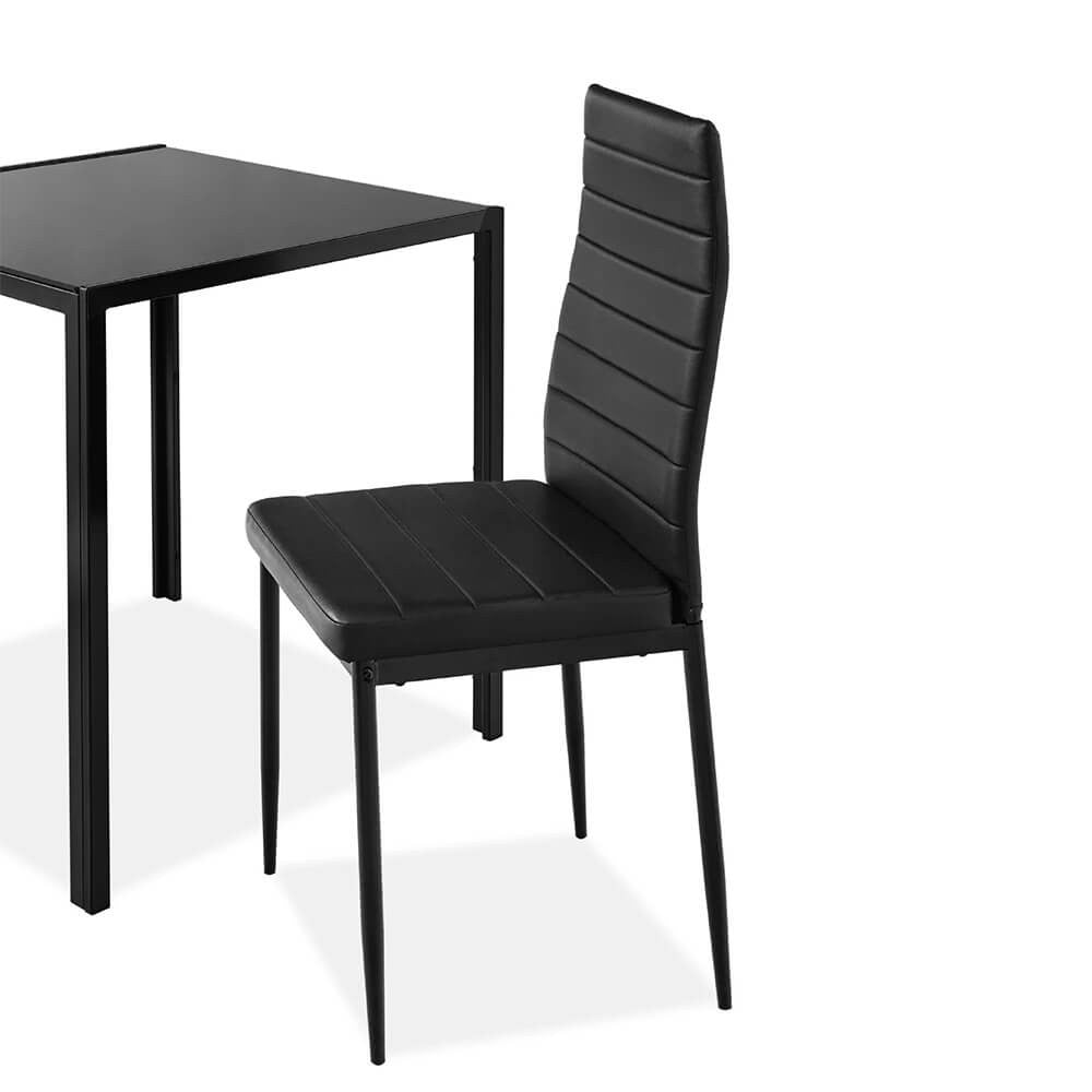 Ensemble repas chaises 2 places avec table en verre