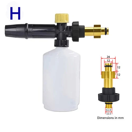 Lance mousse pour nettoyeur haute pression, buse moussante, canon à mousse, pistolet à savon compatible avec Ryobi, Karcher, Huter, Makita