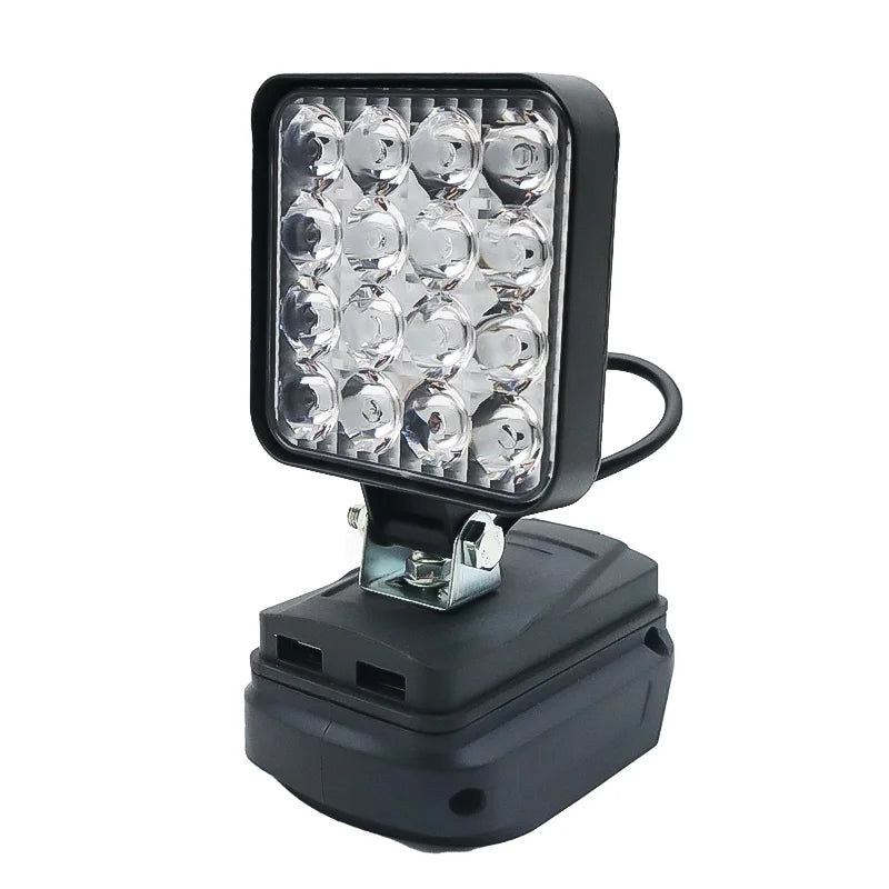 Lampe LED pour DeWalt, Milwaukee, Makita, Bosch — Projecteur sur batterie 18V pour travail extérieur, pêche, usage portatif et d'urgence (lampe-outil)