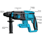 Compatible avec batterie Milwaukee 18 V — perceuse à percussion électrique sans balais, rotative, multifonctionnelle, haute puissance, outils électriques sans fil rechargeables