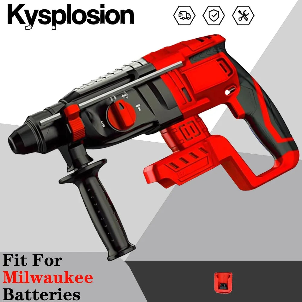 Compatible avec batterie Milwaukee 18 V — perceuse à percussion électrique sans balais, rotative, multifonctionnelle, haute puissance, outils électriques sans fil rechargeables