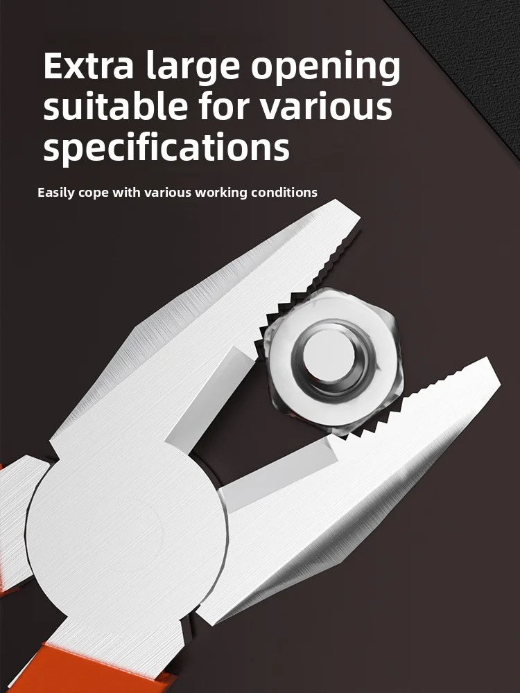 Pinces pour fils électriques à grande ouverture, tranchantes, outil multifonction pour couper, tordre et saisir des fils métalliques — outil industriel robuste