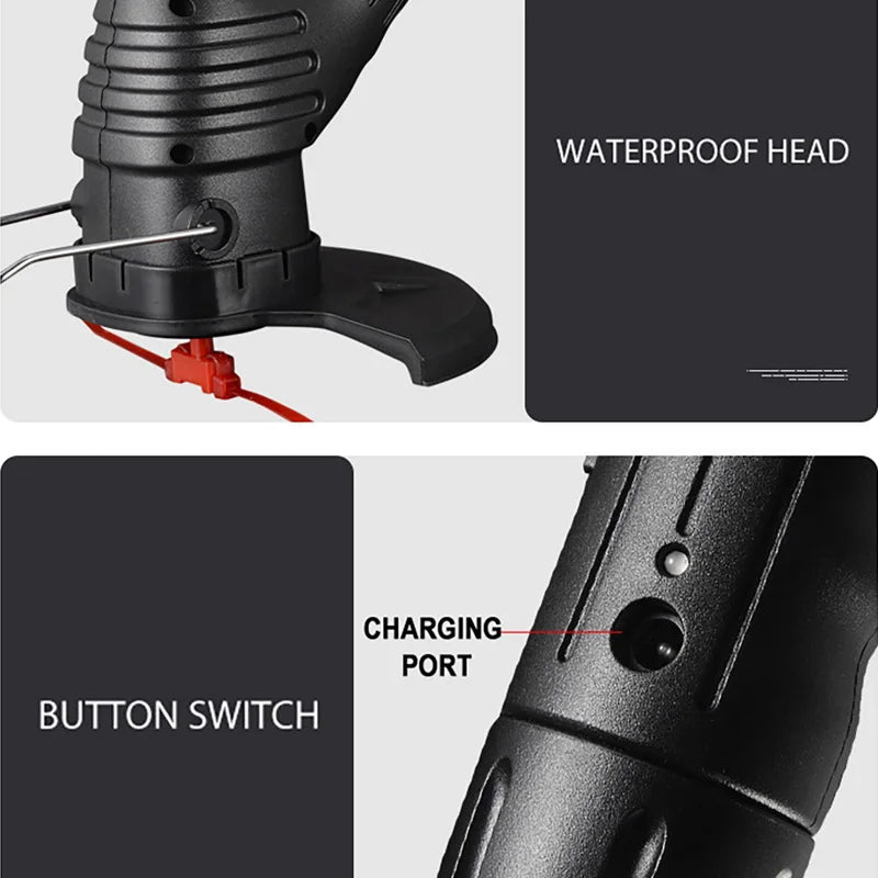 Tondeuse à gazon électrique sans fil, outil de jardin portable, rechargeable par USB, désherbeur rétractable, désherbeur électrique rechargeable par USB