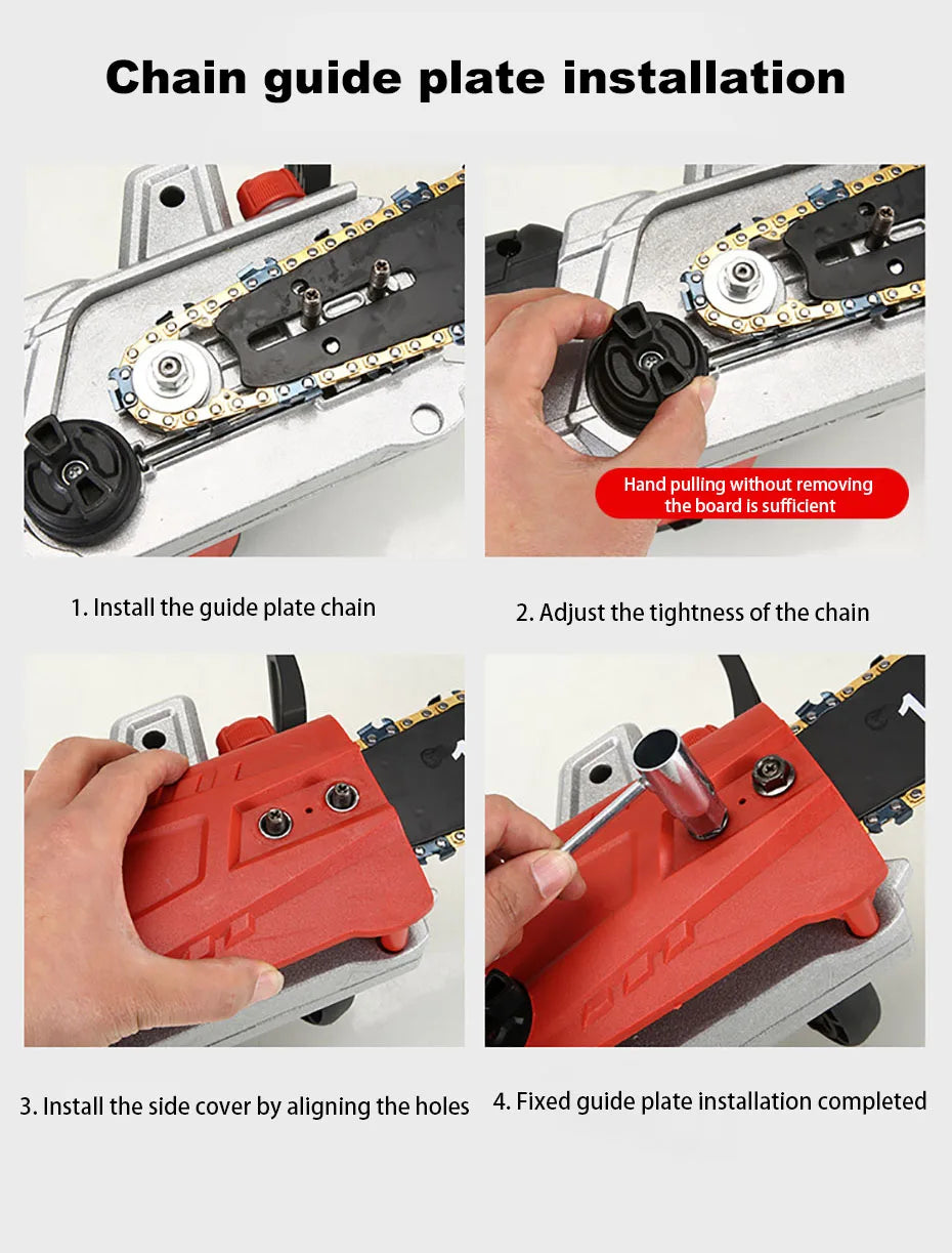 Tronçonneuse filaire haute puissance 12/16 pouces 220 V, portative, moteur sans balais, pour l'abattage et la coupe du bois, usage domestique