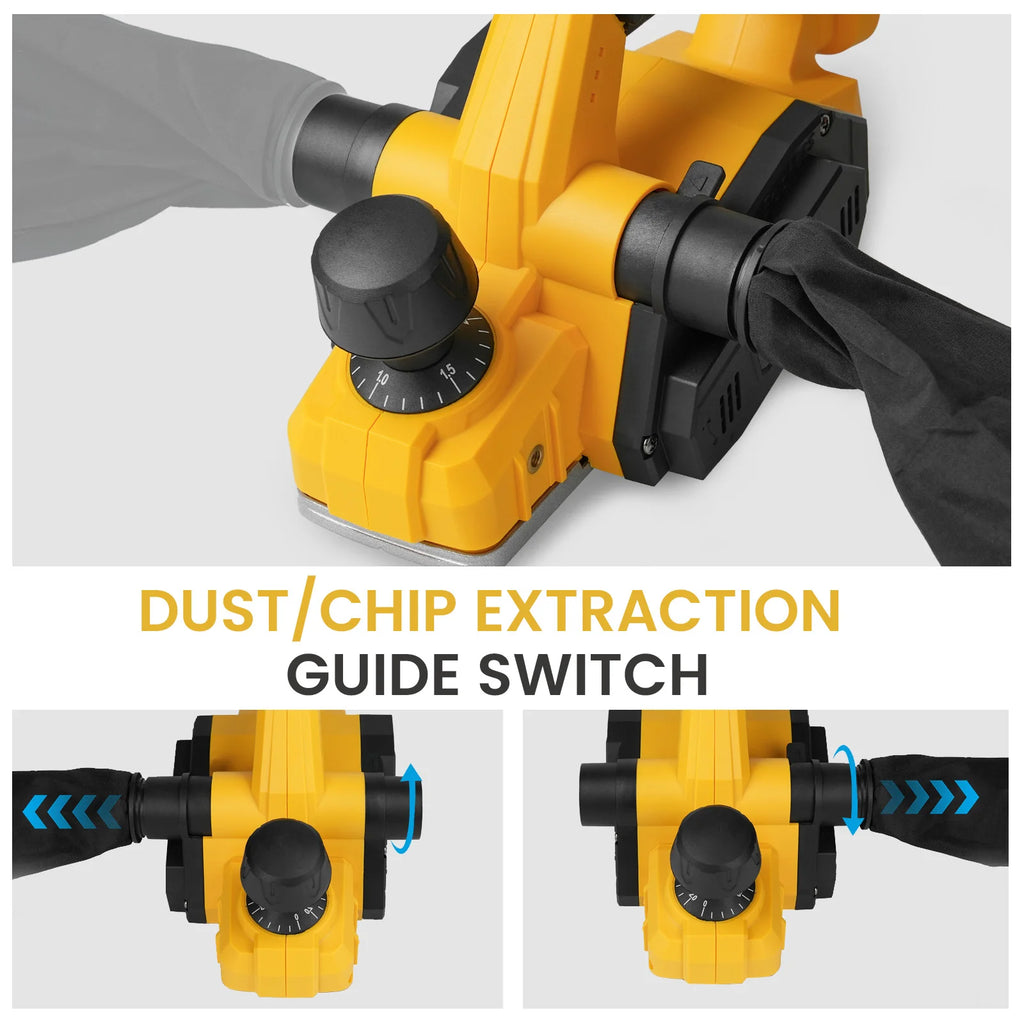 Rabot sans fil portatif compatible avec les batteries DeWalt 18V/20V, rabot électrique à moteur brushless pour la coupe du bois (outil seul)