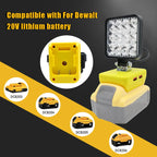 Lampe LED pour DeWalt, Milwaukee, Makita, Bosch — Projecteur sur batterie 18V pour travail extérieur, pêche, usage portatif et d'urgence (lampe-outil)