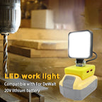 Lampe LED pour DeWalt, Milwaukee, Makita, Bosch — Projecteur sur batterie 18V pour travail extérieur, pêche, usage portatif et d'urgence (lampe-outil)