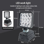 Lampe LED pour DeWalt, Milwaukee, Makita, Bosch — Projecteur sur batterie 18V pour travail extérieur, pêche, usage portatif et d'urgence (lampe-outil)
