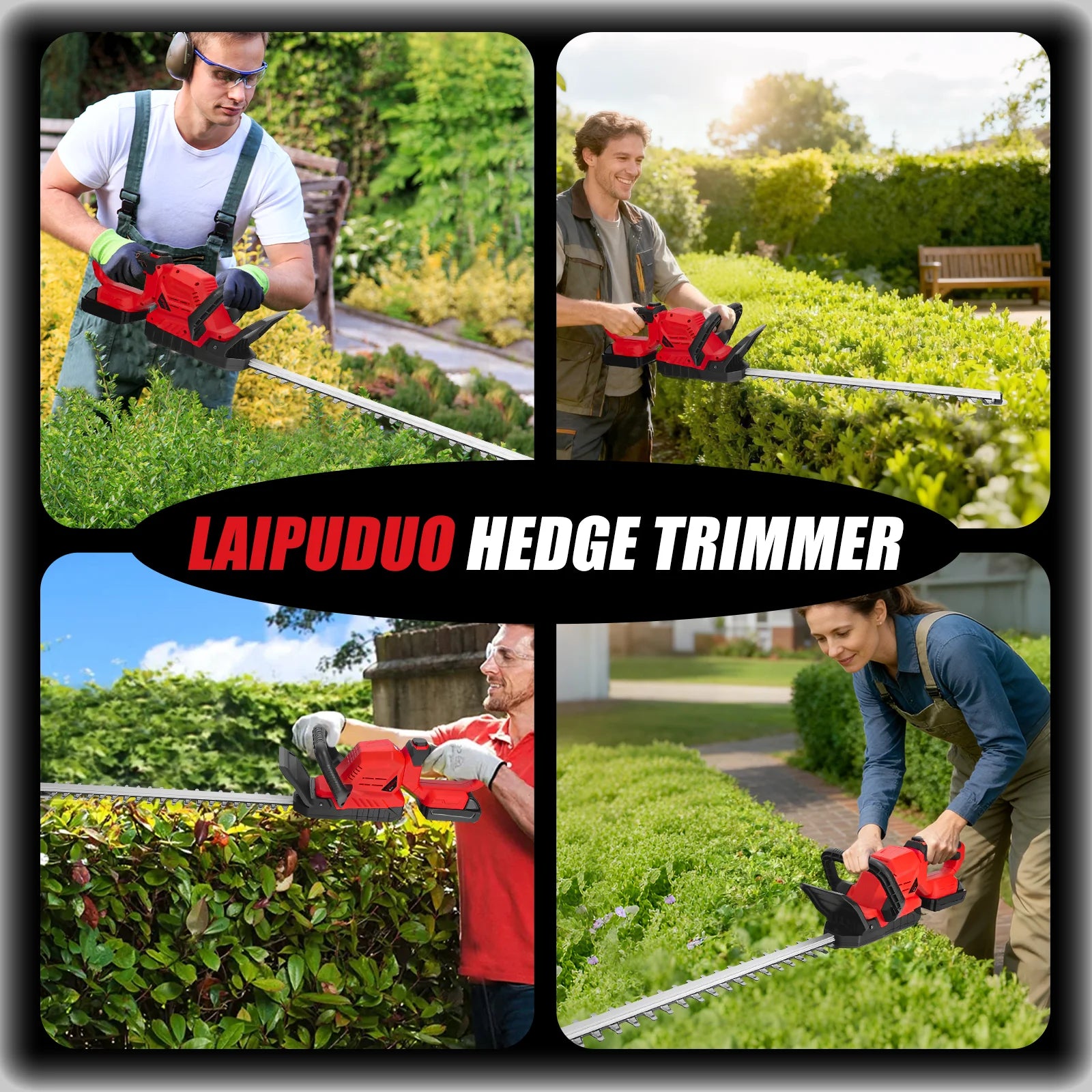 Taille-haies électrique sans balais 3000 tr/min, sans fil et portable, coupe-buissons, tondeuse à gazon, outils de jardin et de cour — compatible avec batterie Milwaukee 18 V