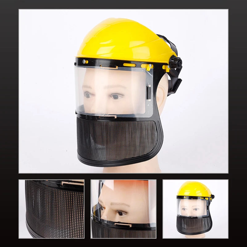 Casque de protection visière grillagée — Débroussailleuse, tronçonneuse et travaux forestiers