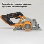 Scie circulaire électrique 5,5" sans balais à rotor externe, sans fil, haute puissance — compatible avec batterie DEWALT 18 V