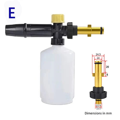 Lance mousse pour nettoyeur haute pression, buse moussante, canon à mousse, pistolet à savon compatible avec Ryobi, Karcher, Huter, Makita