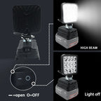 Lampe LED pour DeWalt, Milwaukee, Makita, Bosch — Projecteur sur batterie 18V pour travail extérieur, pêche, usage portatif et d'urgence (lampe-outil)