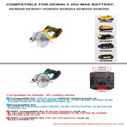 Scie circulaire électrique 5,5" sans balais à rotor externe, sans fil, haute puissance — compatible avec batterie DEWALT 18 V