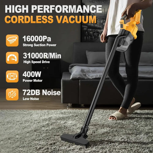 Aspirateur sans fil pour batterie Dewalt 20 V, aspirateur à main portable avec 2 filtres HEPA, 4 buses multifonction, nettoyeur de poussière pour la maison