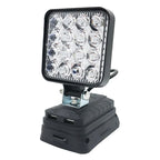 Lampe LED pour DeWalt, Milwaukee, Makita, Bosch — Projecteur sur batterie 18V pour travail extérieur, pêche, usage portatif et d'urgence (lampe-outil)