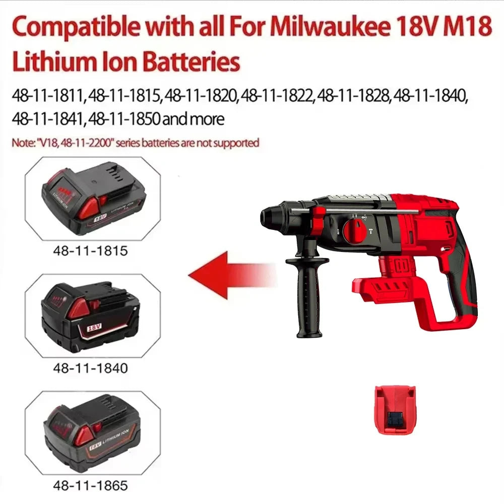 Compatible avec batterie Milwaukee 18 V — perceuse à percussion électrique sans balais, rotative, multifonctionnelle, haute puissance, outils électriques sans fil rechargeables