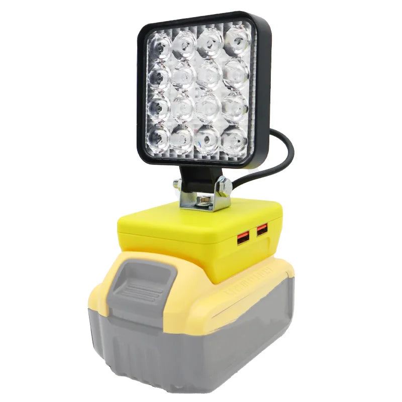 Lampe LED pour DeWalt, Milwaukee, Makita, Bosch — Projecteur sur batterie 18V pour travail extérieur, pêche, usage portatif et d'urgence (lampe-outil)