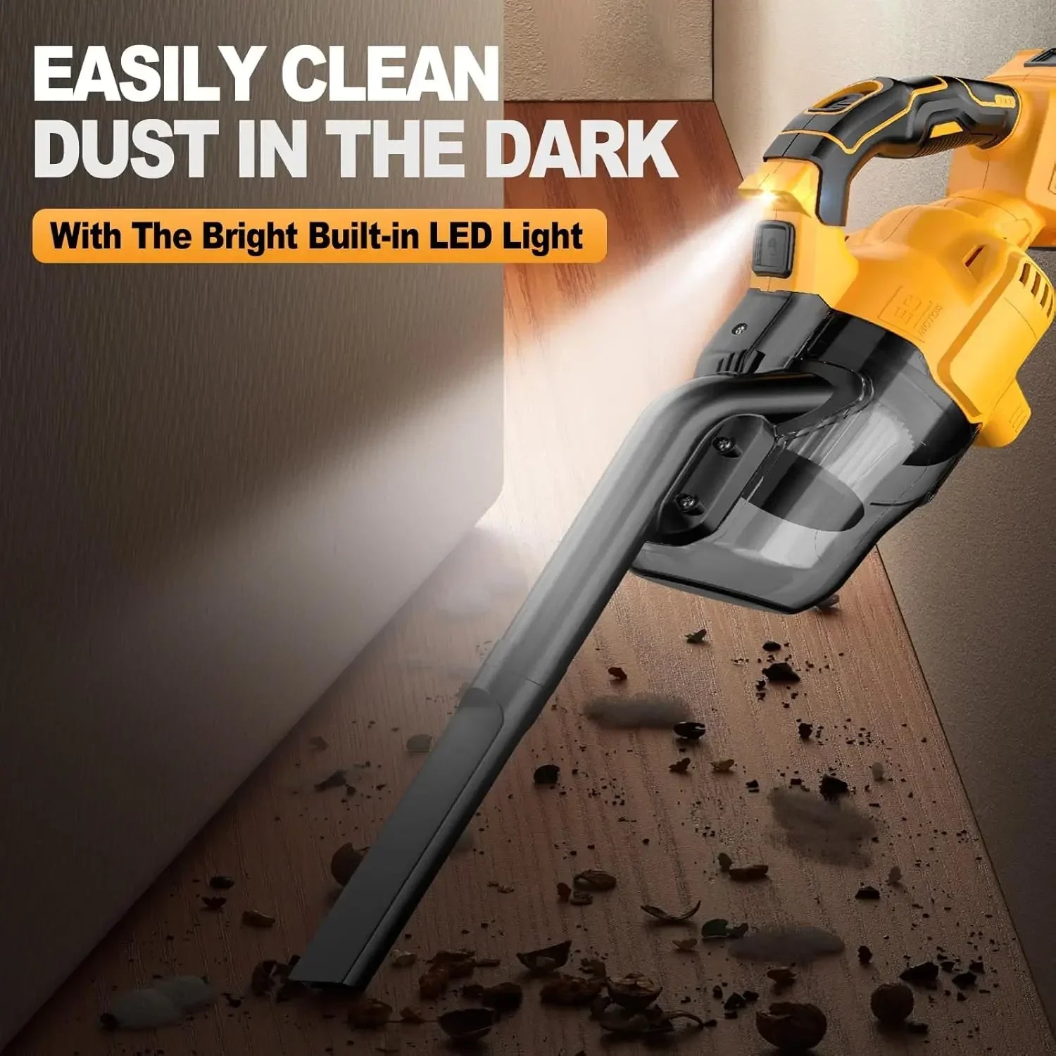 Aspirateur sans fil pour batterie Dewalt 20 V, aspirateur à main portable avec 2 filtres HEPA, 4 buses multifonction, nettoyeur de poussière pour la maison