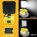 Lampe LED pour DeWalt, Milwaukee, Makita, Bosch — Projecteur sur batterie 18V pour travail extérieur, pêche, usage portatif et d'urgence (lampe-outil)