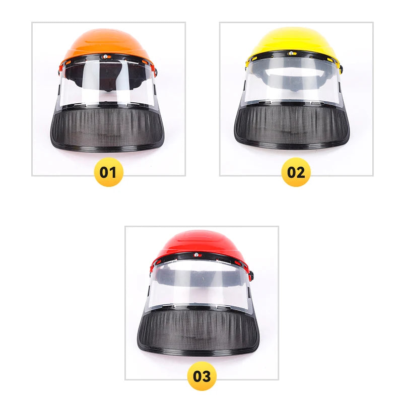 Casque de protection visière grillagée — Débroussailleuse, tronçonneuse et travaux forestiers