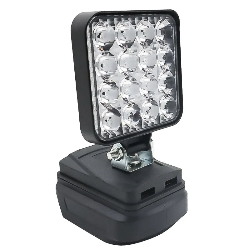 Lampe LED pour DeWalt, Milwaukee, Makita, Bosch — Projecteur sur batterie 18V pour travail extérieur, pêche, usage portatif et d'urgence (lampe-outil)
