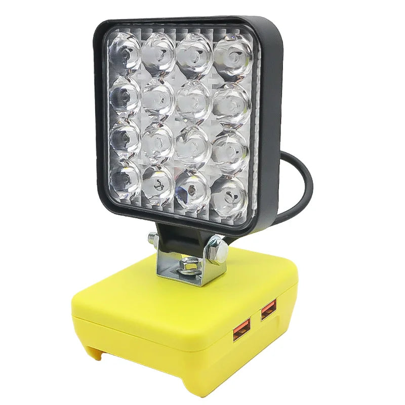 Lampe LED pour DeWalt, Milwaukee, Makita, Bosch — Projecteur sur batterie 18V pour travail extérieur, pêche, usage portatif et d'urgence (lampe-outil)